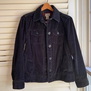 L.L.Bean Black corduroy jacket with flannel lining
